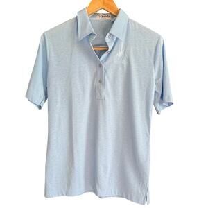 80s Vintage SILVER FOX | Baby Blue Pebble Beach Women's Polo Golf Shirt | Medium